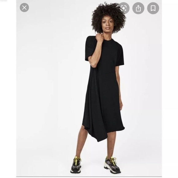 Sweaty Betty Rhea Midi Shirt Dress Travel Airport Black Size XXS Comfy Soft - Picture 3 of 12